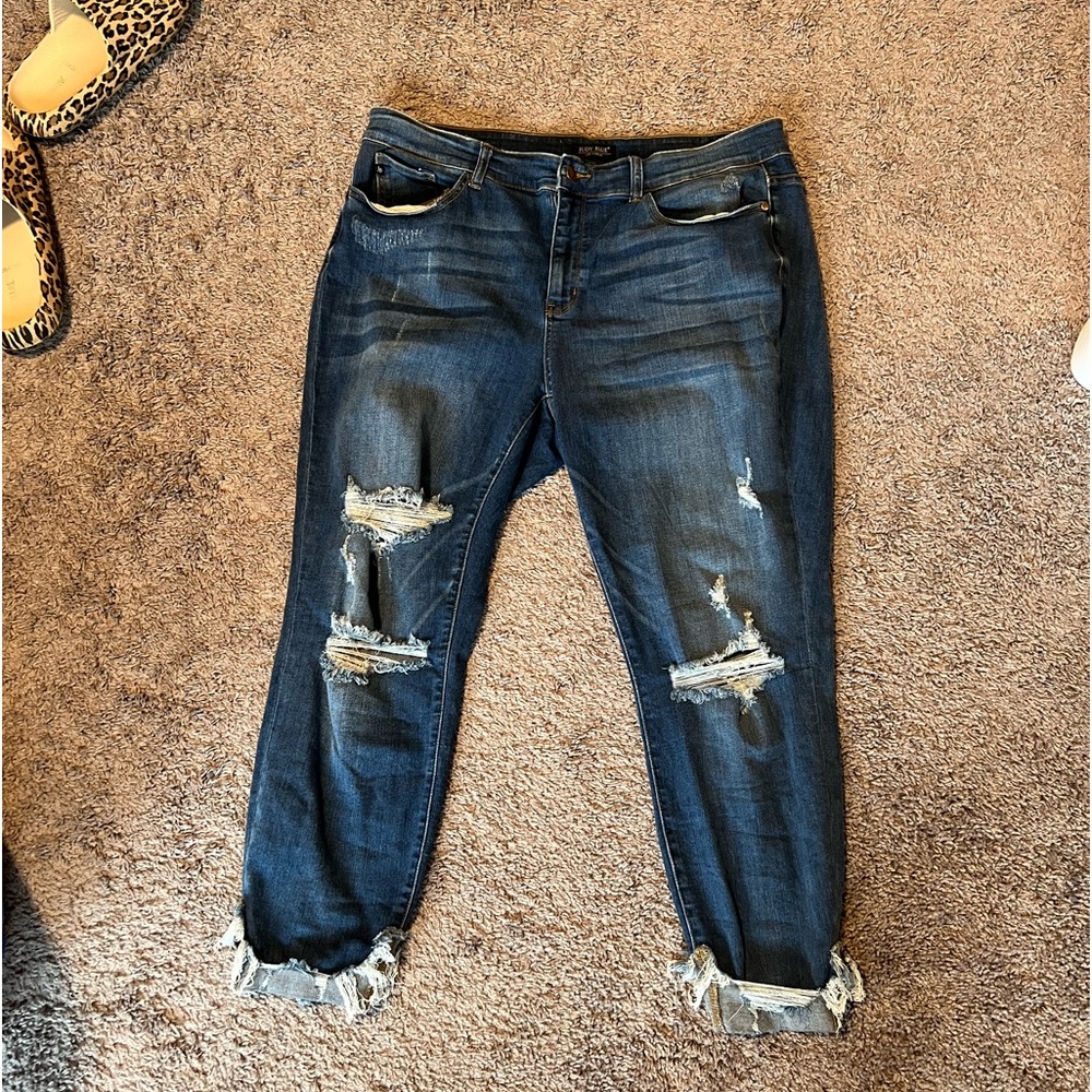 Judy Blue plus size distressed jeans